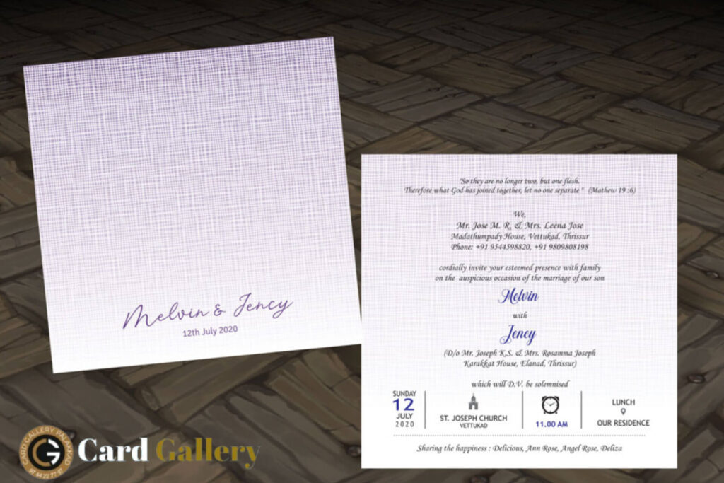 customized wedding card